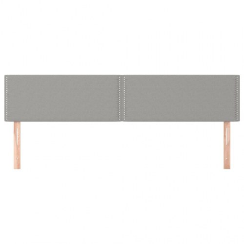 Sengegavl i stof 200 x 5 x 78/88 cm - lysegrå
