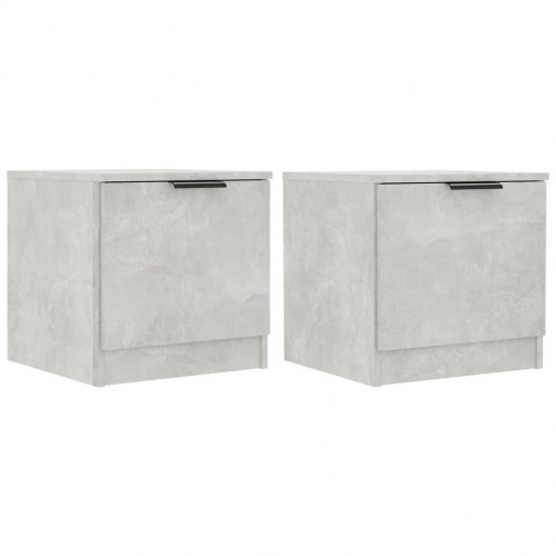 Sengeborde 2 stk. - 40×39×40 cm i betongrå, natborde med låge