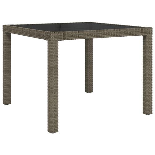 Udendørs spisebordssæt 5 dele med hynder polyrattan grå