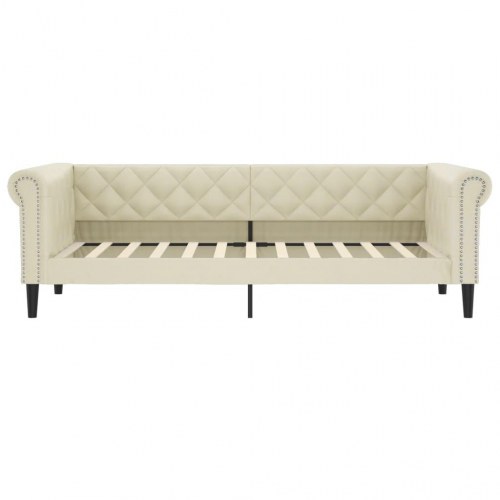 Daybed 80x200 cm kunstlæder cremefarvet