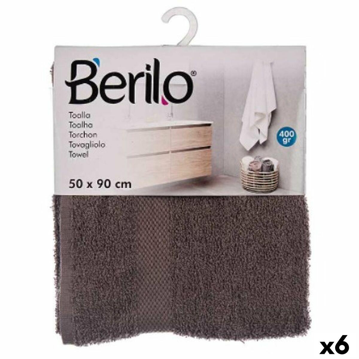 Berilo badelagen grå 50 x 90 cm - 80 % bomuld (6 stk)