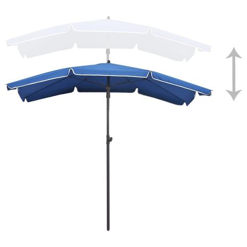 Halv parasol med stang 200x130 cm azurblå