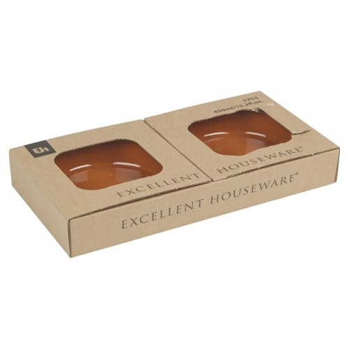 Excellent Houseware terrakotta kasseroller 450 ml - sæt med 2 (Ø 15,5 × 3,8 cm)