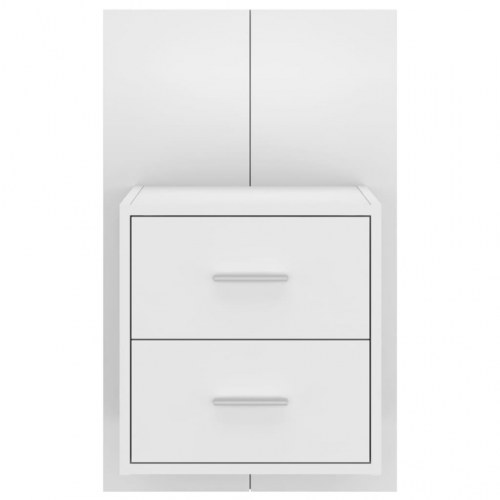 Væghængte sengeborde 2 stk. hvid