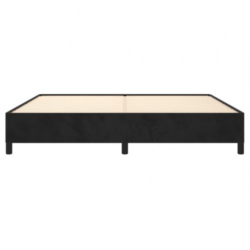 Sengeramme i fløjl - sort 200 x 200 cm (uden madras)