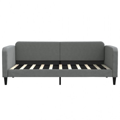 Daybed 90x190 cm i stof - mørkegrå sovesofa med lamelbund