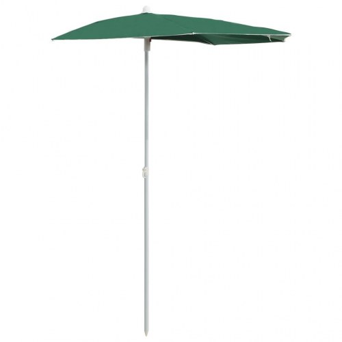 Halv parasol med stang 180x90 cm grøn