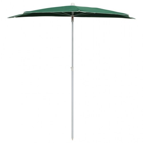 Halv parasol med stang 180x90 cm grøn