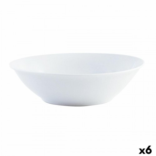 Basic salatskål i keramik, hvid 23 cm - 6 stk.