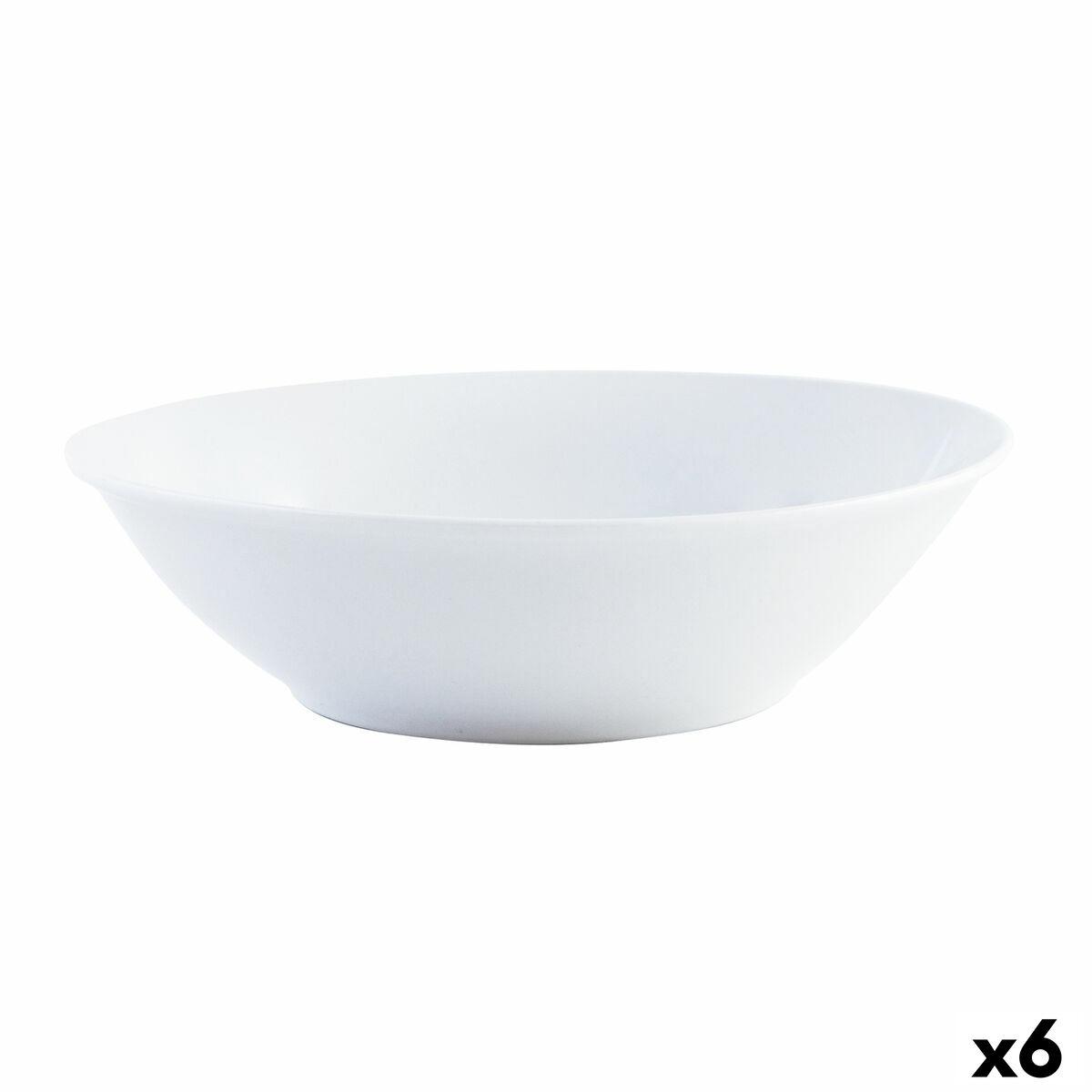Basic salatskål i keramik, hvid 23 cm - 6 stk.