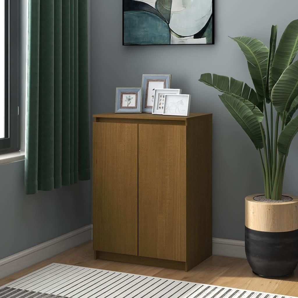 Skænk 60x36x84 cm massivt fyrretræ honningbrun