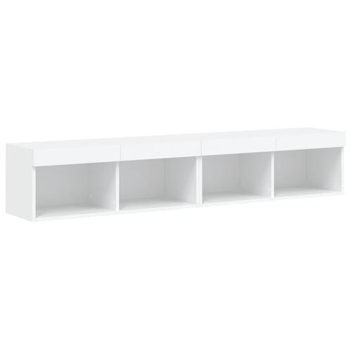 Tv-borde 2 stk. med LED-lys 80x30x30 cm hvid