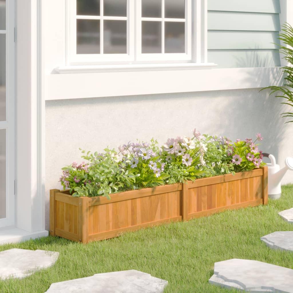Plantekasse 150x30x25 Cm Massivt Teaktræ Fra Boligcenter
