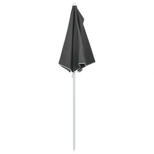 Halv parasol 180×90 cm - antracitgrå haveparasol med stang