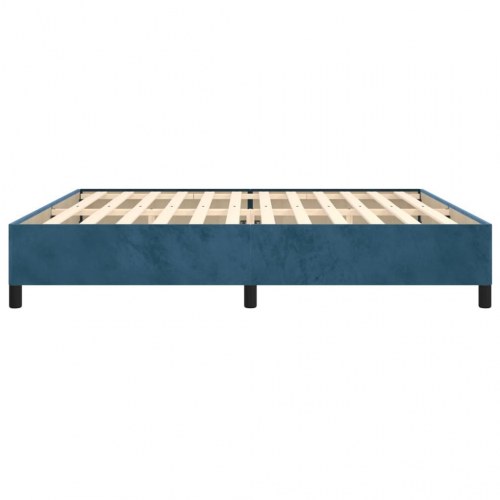 Sengeramme uden madras Mørkeblå 200x200 cm Fløjl