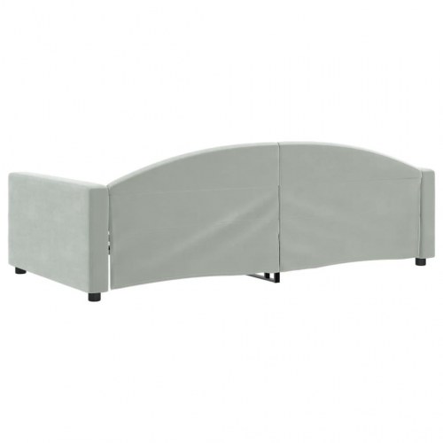 Daybed i velour 100 × 200 cm - lysegrå sovesofa