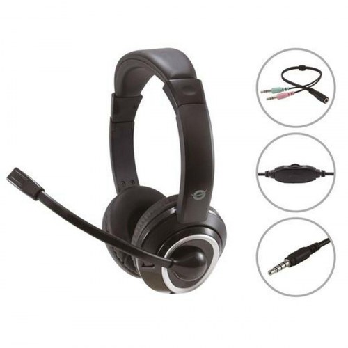 Conceptronic POLONA02BA gaming-headset med mikrofon - sort/grå