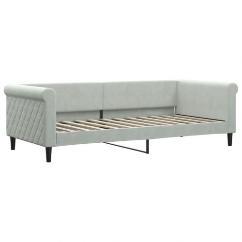 Daybed 90 x 200 cm i velour - lysegrå