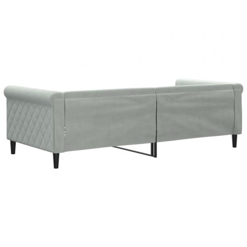 Daybed 90 x 200 cm i velour - lysegrå