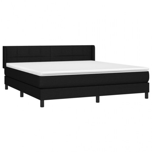 Kontinentalseng med madras 160×200 cm - stof, sort