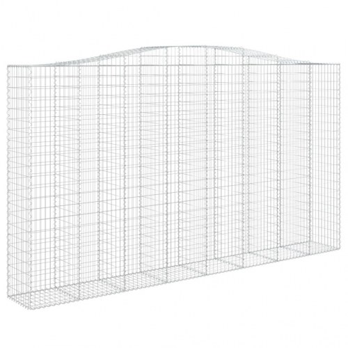 Buede gabionkurve - 5 stk. 400×50×220/240 cm i galvaniseret jern