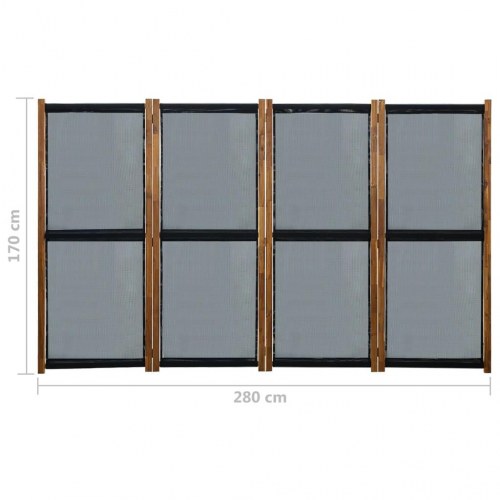 4-panels rumdeler 280x170 cm sort