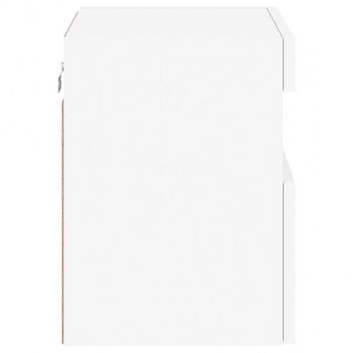 Væghængte tv-borde med LED-lys - 2 stk., 40×30×40 cm, hvid