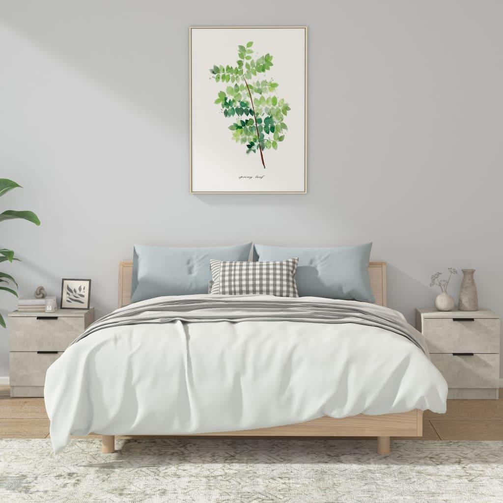 Sengeborde 2 stk. i konstrueret træ - betongrå, 45 × 39 × 50 cm