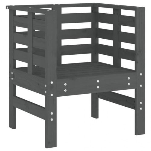 Havestole 2 stk. - 61,5 × 53 × 71 cm - massivt fyrretræ, grå