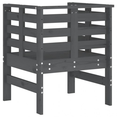 Havestole 2 stk. - 61,5 × 53 × 71 cm - massivt fyrretræ, grå