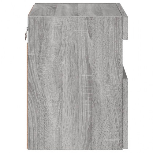 Væghængt tv-bord med LED-lys 40×30×40 cm - grå sonoma-eg