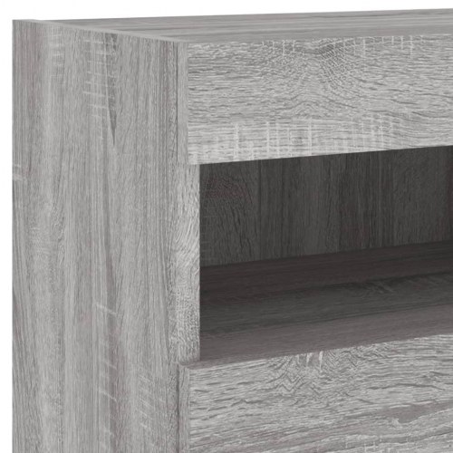 Væghængt tv-bord med LED-lys 40×30×40 cm - grå sonoma-eg