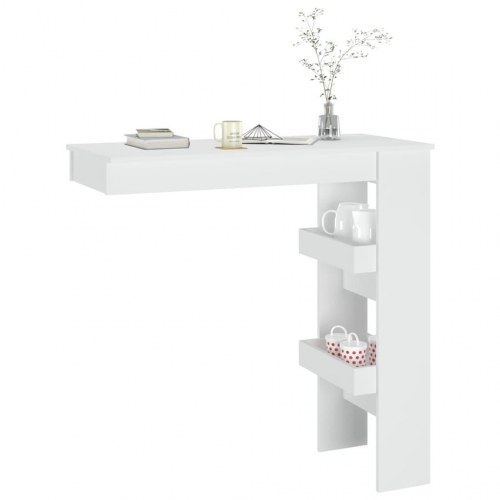 Vægmonteret barbord 102×45×103,5 cm i hvidt konstrueret træ