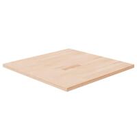Firkantet bordplade 70x70x2,5 cm ubehandlet massivt egetræ