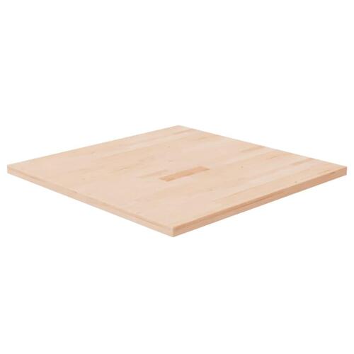 Firkantet bordplade 70x70x2,5 cm ubehandlet massivt egetræ