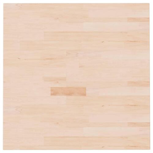 Firkantet bordplade 70x70x2,5 cm ubehandlet massivt egetræ