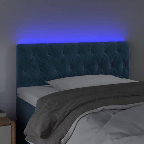 Sengegavl med LED-lys 90 x 7 x 78/88 cm - mørkeblå