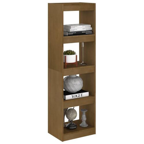 Bogreol/rumdeler 40x30x135,5 cm massivt fyrretræ gyldenbrun