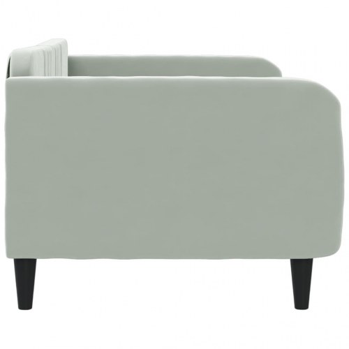 Daybed 90x200 cm i velour - lysegrå sengeramme/sovesofa
