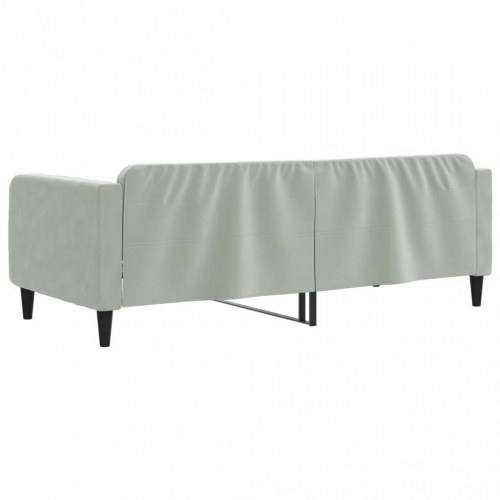 Daybed 90x200 cm i velour - lysegrå sengeramme/sovesofa