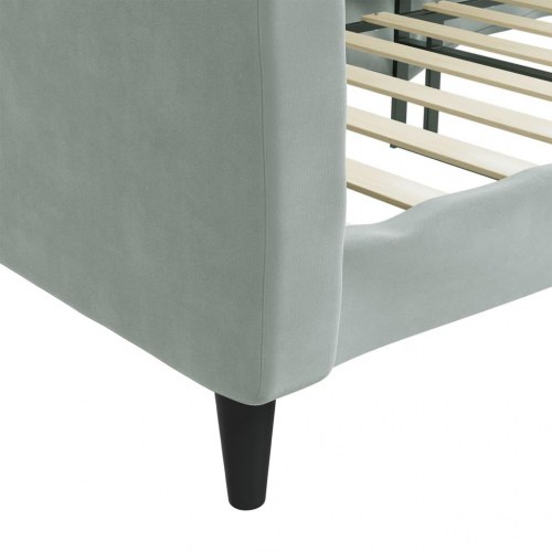 Daybed 90x200 cm i velour - lysegrå sengeramme/sovesofa