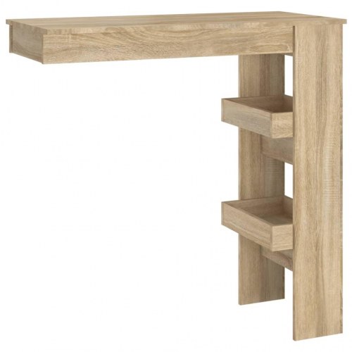 Vægmonteret barbord 102×45×103,5 cm i konstrueret træ - sonoma-eg