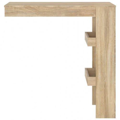 Vægmonteret barbord 102×45×103,5 cm i konstrueret træ - sonoma-eg