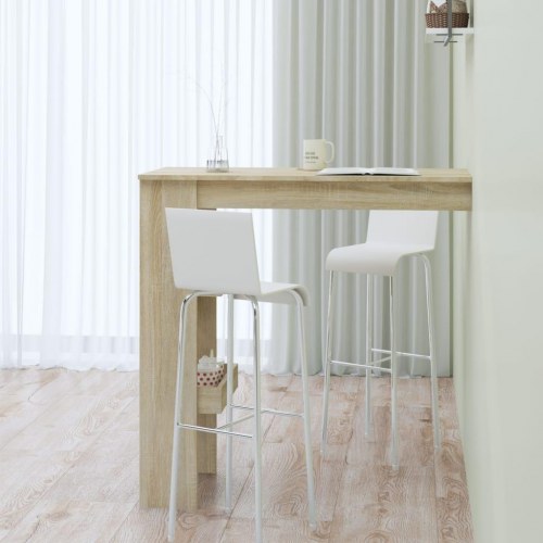 Vægmonteret barbord 102×45×103,5 cm i konstrueret træ - sonoma-eg