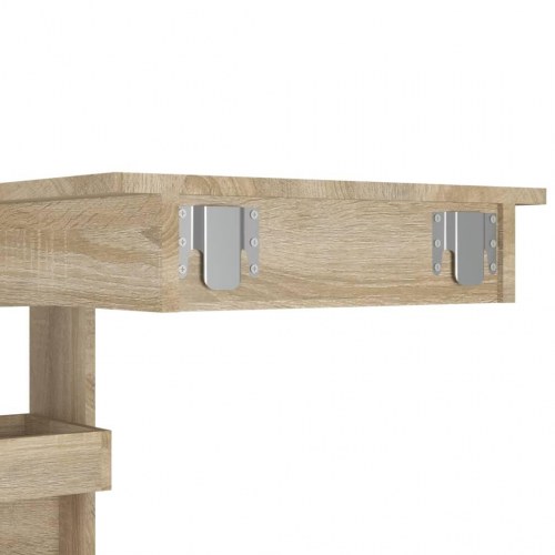 Vægmonteret barbord 102×45×103,5 cm i konstrueret træ - sonoma-eg