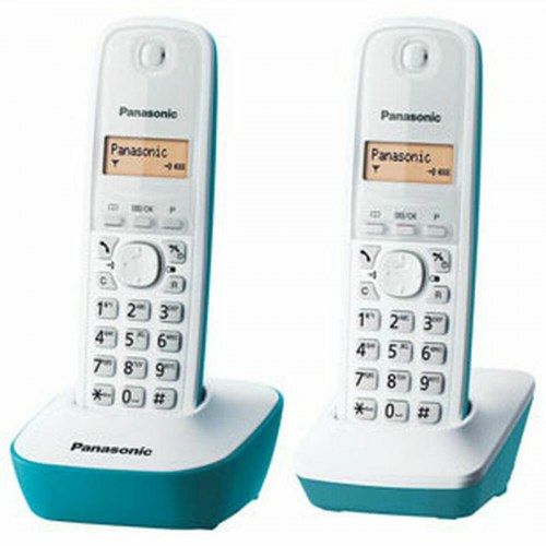 Panasonic KX-TG1612FRC trådløs telefon - blå/hvid/rav (sæt med 2 håndsæt)