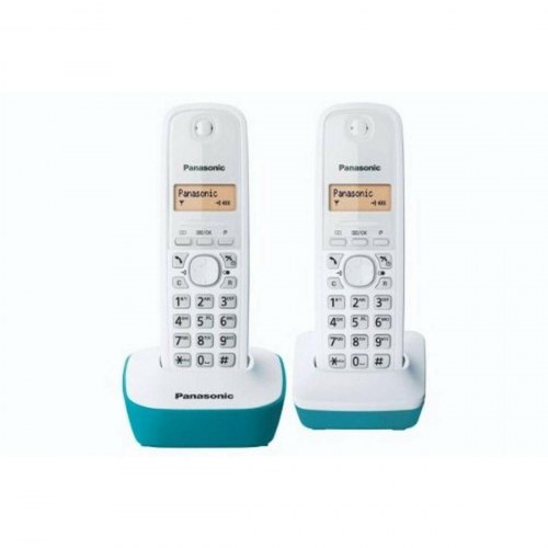 Panasonic KX-TG1612FRC trådløs telefon - blå/hvid/rav (sæt med 2 håndsæt)