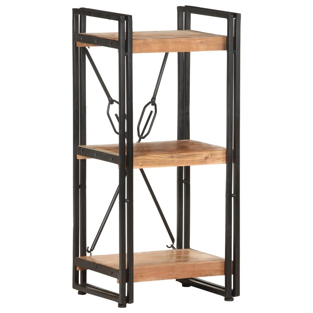 Bogreol m. 3 hylder 40x30x80 cm massivt akacietræ