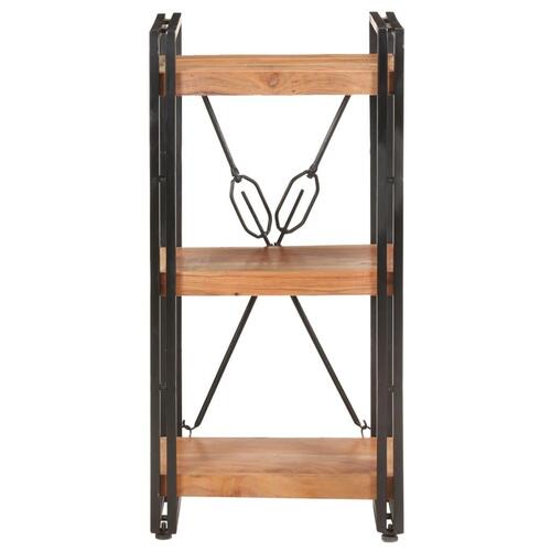 Bogreol m. 3 hylder 40x30x80 cm massivt akacietræ