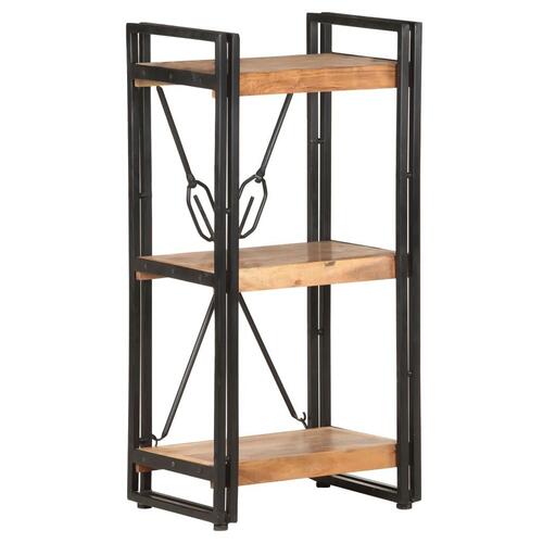 Bogreol m. 3 hylder 40x30x80 cm massivt akacietræ
